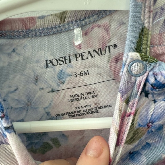 Posh Peanut Floral Long Sleeve Bodysuit w Purple Tulle Skirt in Annie print 3-6 - Picture 4 of 6